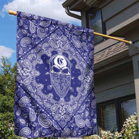 Blue Paisley Garden Flag Skull Gangster - Wonder Print Shop