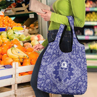 Blue Paisley Grocery Bag Skull Gangster - Wonder Print Shop