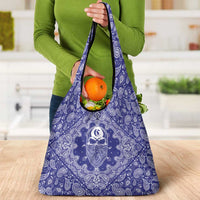 Blue Paisley Grocery Bag Skull Gangster - Wonder Print Shop