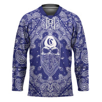 Blue Paisley Hockey Jersey Skull Gangster - Wonder Print Shop