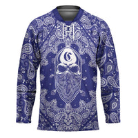 Blue Paisley Hockey Jersey Skull Gangster - Wonder Print Shop