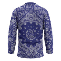 Blue Paisley Hockey Jersey Skull Gangster - Wonder Print Shop