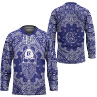 Blue Paisley Hockey Jersey Skull Gangster - Wonder Print Shop