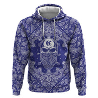 Blue Paisley Hoodie Skull Gangster - Wonder Print Shop