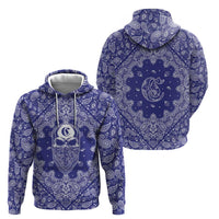 Blue Paisley Hoodie Skull Gangster - Wonder Print Shop