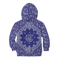 Blue Paisley Kid Hoodie Skull Gangster - Wonder Print Shop