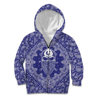 Blue Paisley Kid Hoodie Skull Gangster - Wonder Print Shop