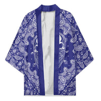 Blue Paisley Kimono Skull Gangster - Wonder Print Shop