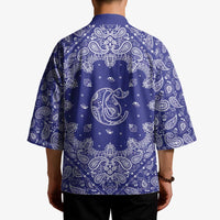 Blue Paisley Kimono Skull Gangster - Wonder Print Shop