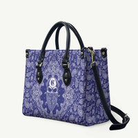 Blue Paisley Leather Bag Skull Gangster - Wonder Print Shop