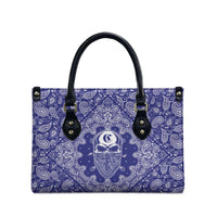 Blue Paisley Leather Bag Skull Gangster - Wonder Print Shop