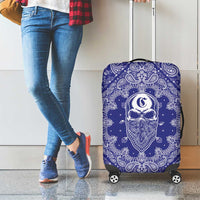 Blue Paisley Luggage Cover Skull Gangster - Wonder Print Shop