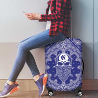 Blue Paisley Luggage Cover Skull Gangster - Wonder Print Shop