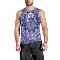 Blue Paisley Men Tank Top Skull Gangster - Wonder Print Shop