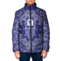 Blue Paisley Padded Jacket Skull Gangster - Wonder Print Shop