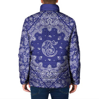 Blue Paisley Padded Jacket Skull Gangster - Wonder Print Shop