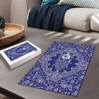 Blue Paisley Puzzle Skull Gangster - Wonder Print Shop