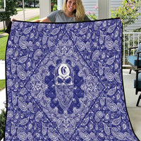 Blue Paisley Quilt Skull Gangster - Wonder Print Shop