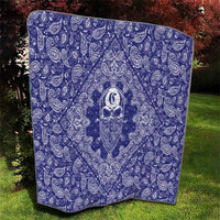 Blue Paisley Quilt Skull Gangster - Wonder Print Shop