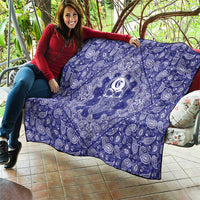 Blue Paisley Quilt Skull Gangster - Wonder Print Shop