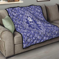 Blue Paisley Quilt Skull Gangster - Wonder Print Shop