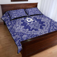 Blue Paisley Quilt Bed Set Skull Gangster - Wonder Print Shop