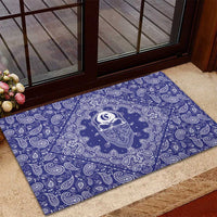 Blue Paisley Rubber Doormat Skull Gangster - Wonder Print Shop