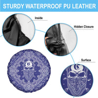 Blue Paisley Spare Tire Cover Skull Gangster - Wonder Print Shop