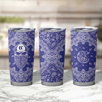 Blue Paisley Tumbler Cup Skull Gangster - Wonder Print Shop