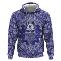 Blue Paisley Zip Hoodie Skull Gangster - Wonder Print Shop