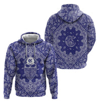 Blue Paisley Zip Hoodie Skull Gangster - Wonder Print Shop