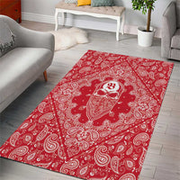Red Paisley Area Rug Skull Gangster - Wonder Print Shop