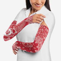 Red Paisley Arm Sleeves Skull Gangster - Wonder Print Shop