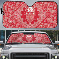 Red Paisley Auto Sun Shade Skull Gangster - Wonder Print Shop