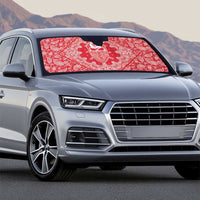 Red Paisley Auto Sun Shade Skull Gangster - Wonder Print Shop