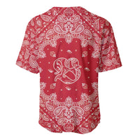 Red Paisley Baseball Jersey Skull Gangster - Wonder Print Shop