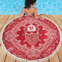 Red Paisley Beach Blanket Skull Gangster - Wonder Print Shop