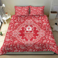 Red Paisley Bedding Set Skull Gangster - Wonder Print Shop