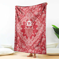 Red Paisley Blanket Skull Gangster - Wonder Print Shop