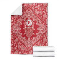 Red Paisley Blanket Skull Gangster - Wonder Print Shop