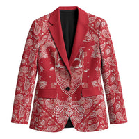 Red Paisley Blazer Skull Gangster - Wonder Print Shop