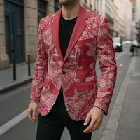 Red Paisley Blazer Skull Gangster - Wonder Print Shop