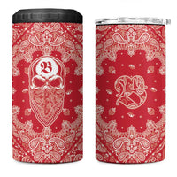 Red Paisley 4 in 1 Can Cooler Tumbler Skull Gangster - Wonder Print Shop