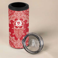 Red Paisley 4 in 1 Can Cooler Tumbler Skull Gangster - Wonder Print Shop