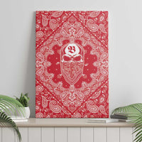 Red Paisley Canvas Wall Art Skull Gangster - Wonder Print Shop