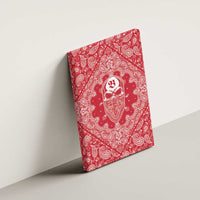 Red Paisley Canvas Wall Art Skull Gangster - Wonder Print Shop