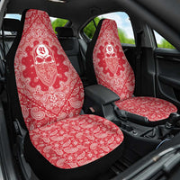 Red Paisley Car Seat Cover Skull Gangster - Wonder Print Shop