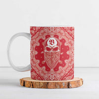 Red Paisley Ceramic Mug Skull Gangster - Wonder Print Shop