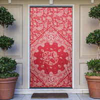 Red Paisley Door Cover Skull Gangster - Wonder Print Shop