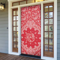 Red Paisley Door Cover Skull Gangster - Wonder Print Shop